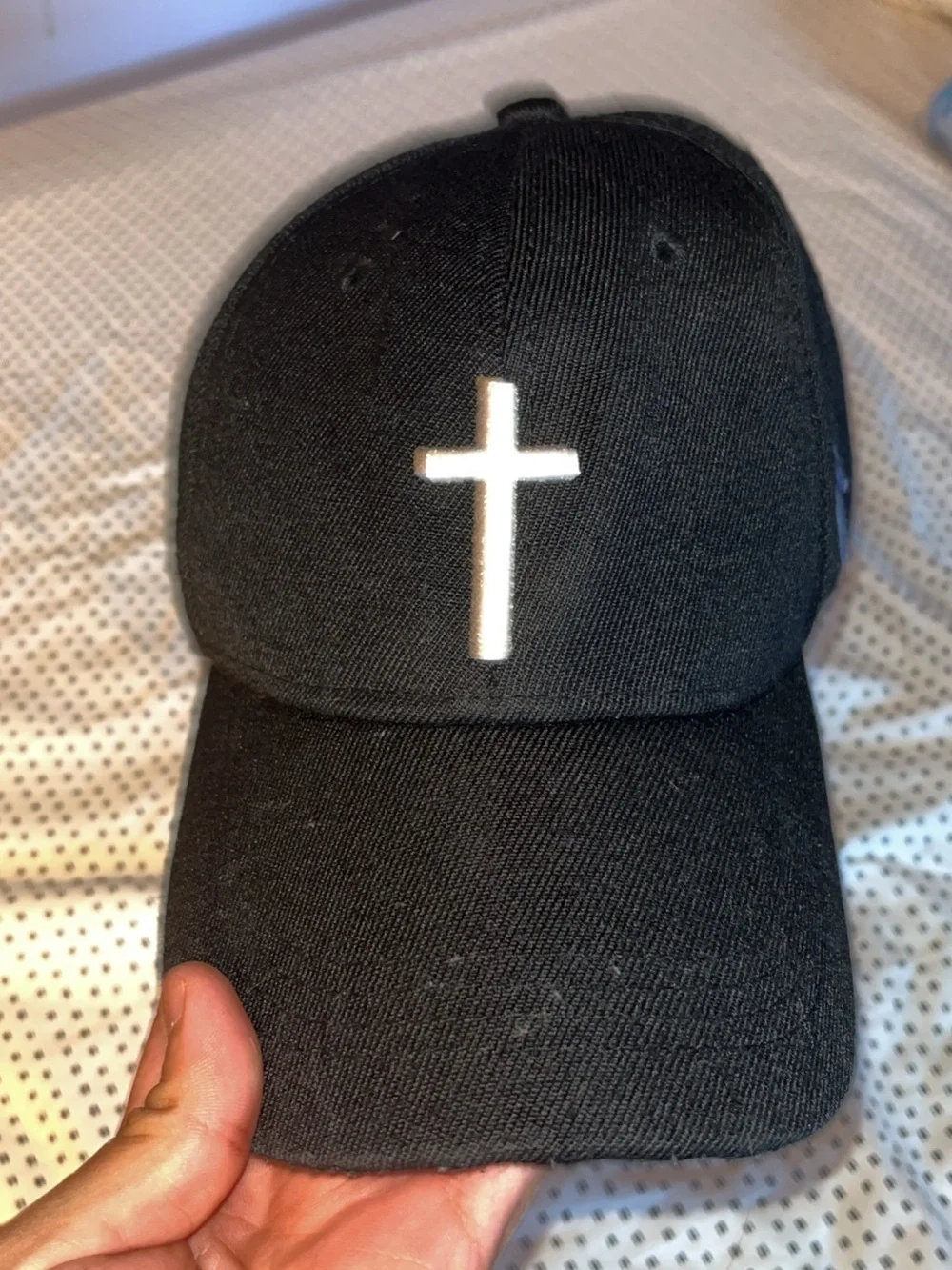 Black Cross Embroidered Baseball Cap - Men's Accessory